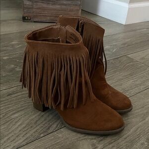 Mossimo Supply Co. Tan Fringe Ankle Boots